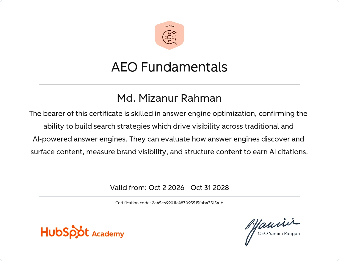AEO Fundamentals - MD Mizanur Rahman