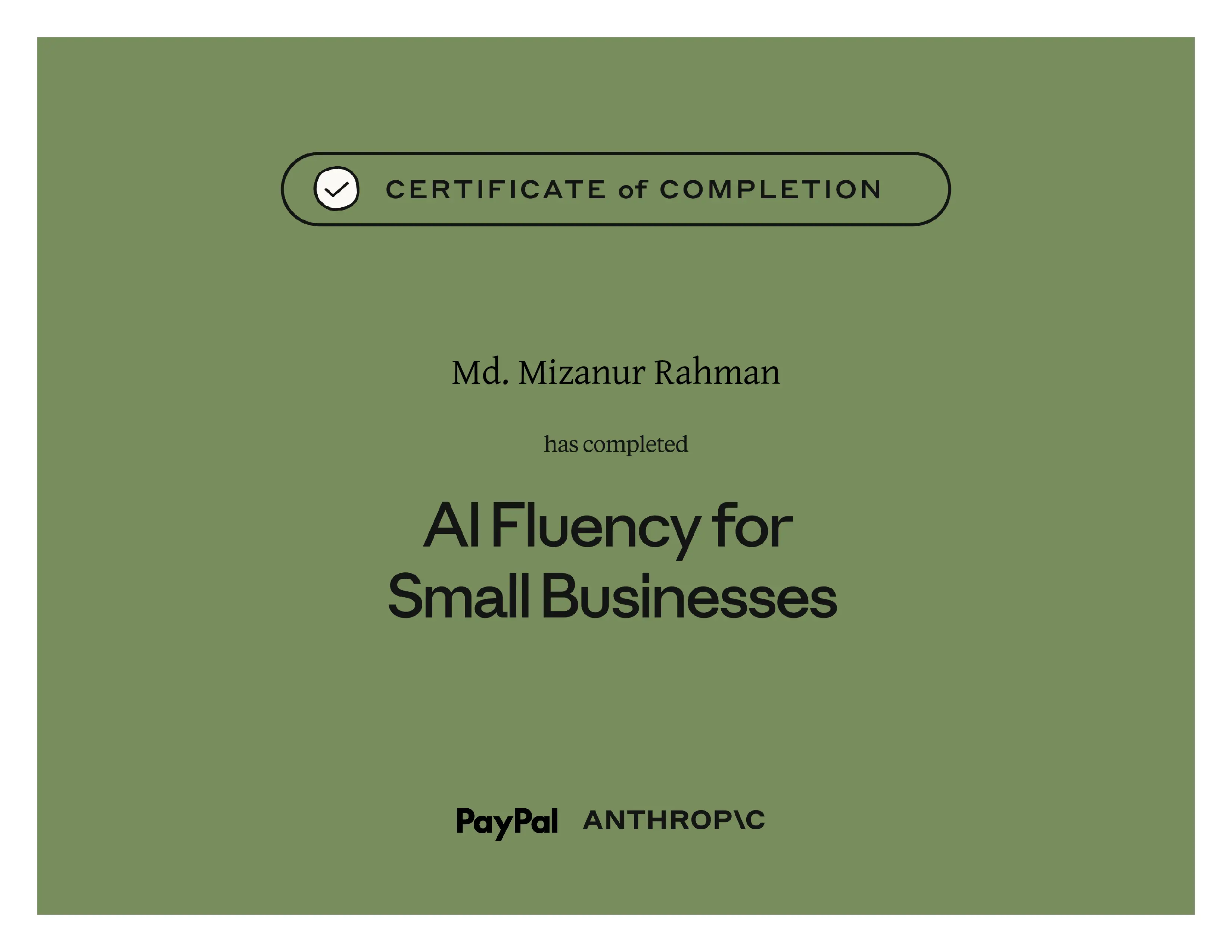 AI Fluency for Small Businesses - MD Mizanur Rahman