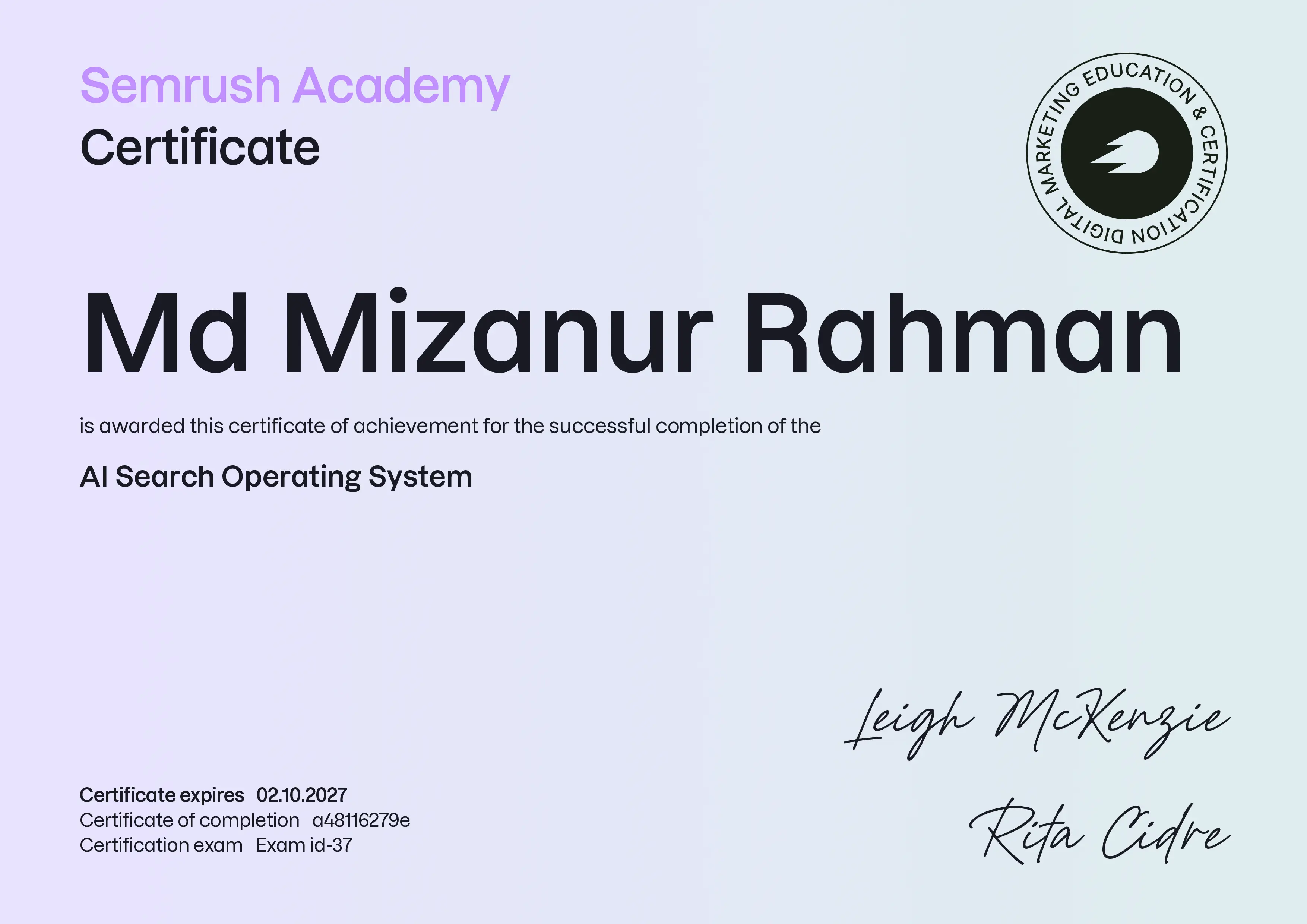 AI Search Operating System - MD Mizanur Rahman