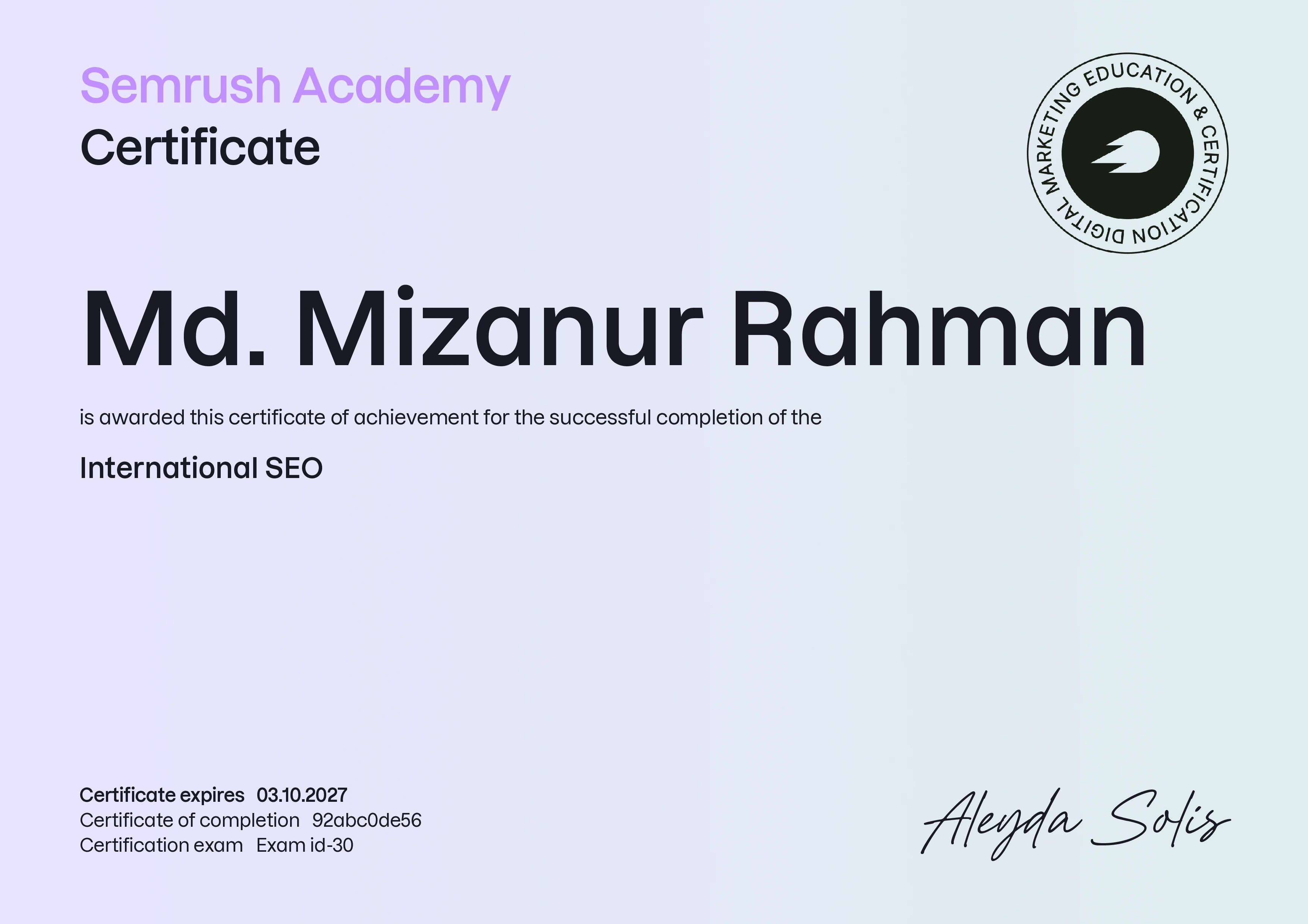 International SEO - MD Mizanur Rahman