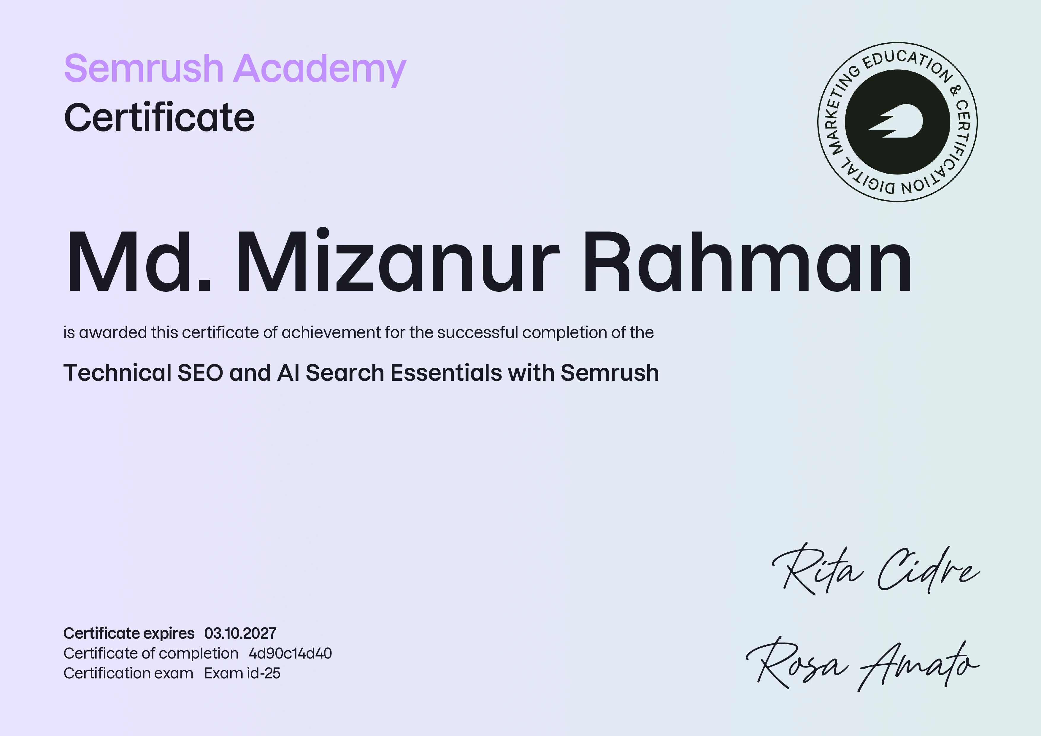 Technical SEO & AI Search Essentials - MD Mizanur Rahman